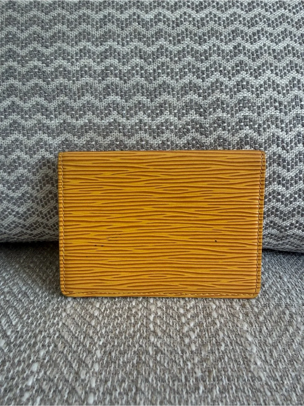 Louis Vuitton Epi Leather Mustard Yellow Card Holder ID Wallet Made in France
